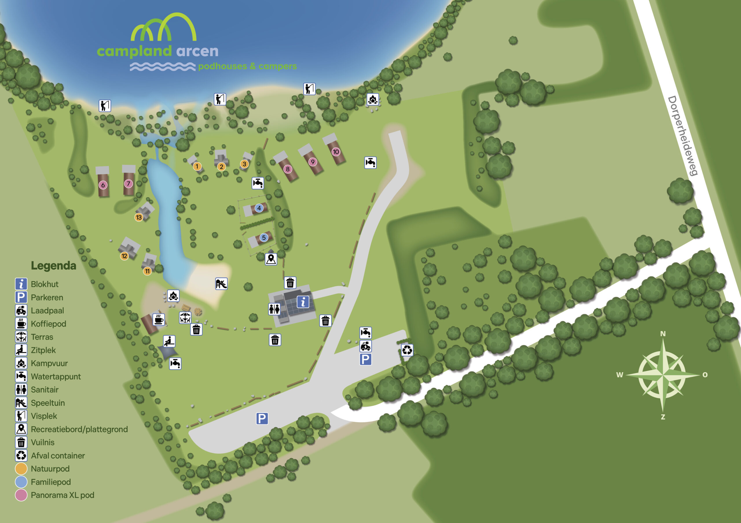 Plattegrond van Campland Arcen